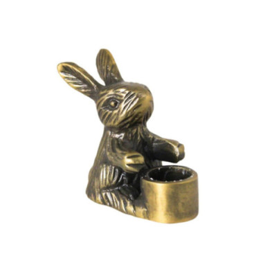 Bougeoir Lapin Laiton Antique