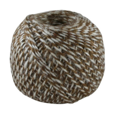 Ficelle de jute ronde marron/blanche