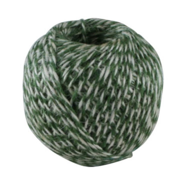 Ficelle de jute ronde verte/blanche