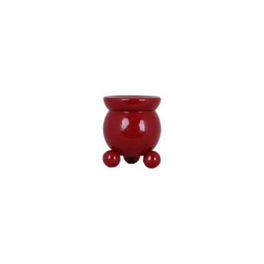 Bougeoir rond pour bougie antique rouge