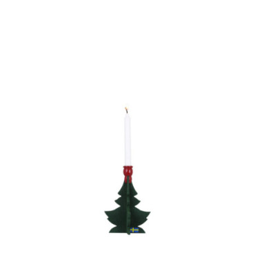 Sapin de Noël avec bougeoirs petits, vert/rouge