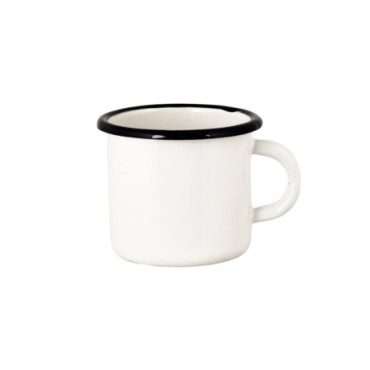 Tasse en émail blanc cassé Emil's