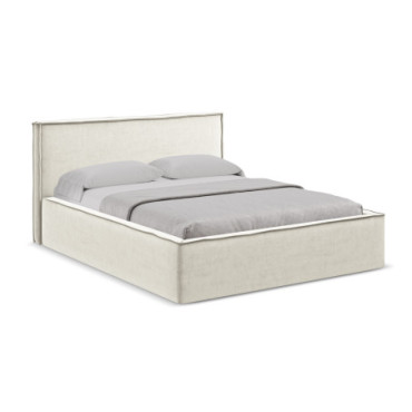 Lit Anani avec coffre Velours Light beige 180x200