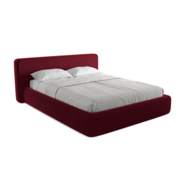 Lit Kiana avec coffre Velours Burgundy 160x200