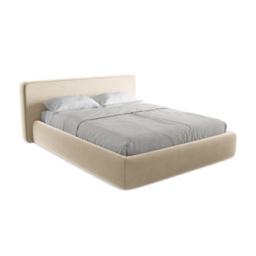 Lit Kiana avec coffre Velours Light beige 160x200