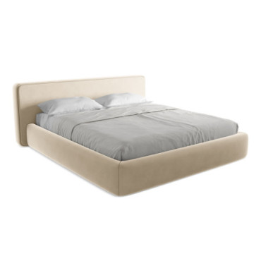 Lit Kiana avec coffre Velours Light beige 180x200