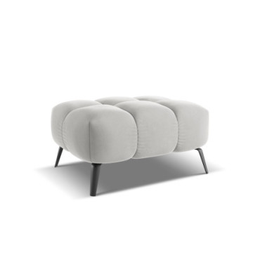 Pouf Nalu Velours Silver