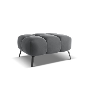 Pouf Nalu Velours Steel