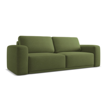 Sofa 3 places convertible Kaila Tissu Bottle green