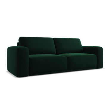 Sofa 3 places convertible Kaila Velours Bottle green