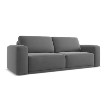 Sofa 3 places convertible Kaila Velours Gray