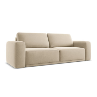 Sofa 3 places convertible Kaila Velours Light beige