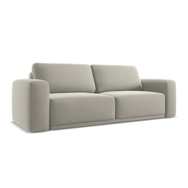 Sofa 3 places convertible Kaila Velours Pearl