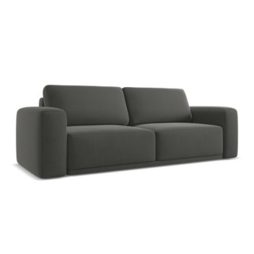 Sofa 3 places convertible Kaila Velours Steel