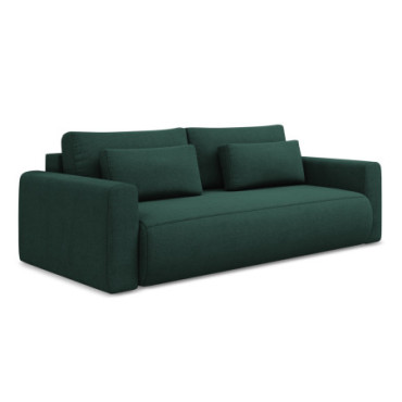 Sofa 3 places convertible Kapua Tissu Bottle green