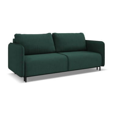 Sofa 3 places convertible Luana Tissu Bottle green