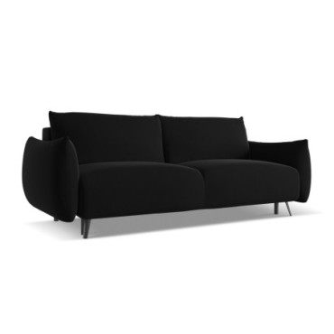 Sofa 3 places convertible Malie Velours Black