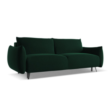 Sofa 3 places convertible Malie Velours Bottle green