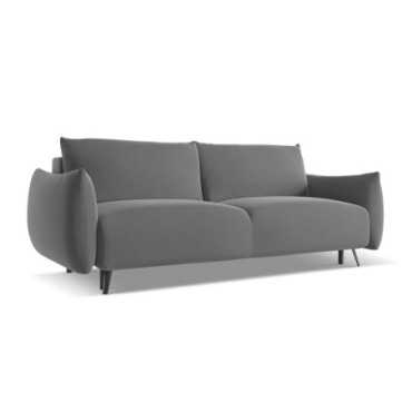 Sofa 3 places convertible Malie Velours Gray