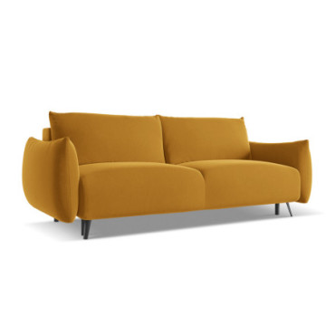 Sofa 3 places convertible Malie Velours Mustard