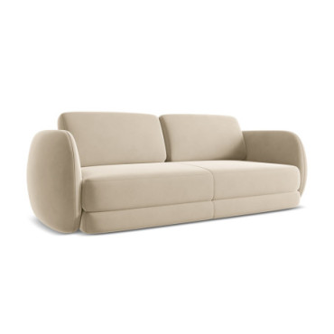 Sofa 3 places Kiana Velours Light beige