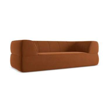 Sofa 3 places Liko Velours Terracotta