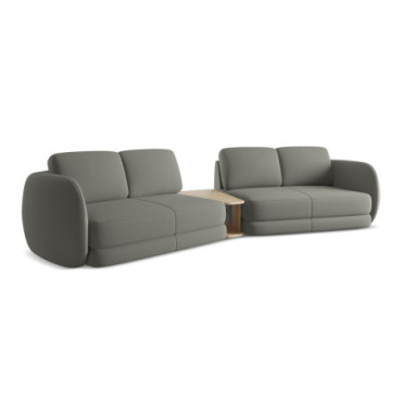 Sofa 4 places Kiana Boucle Gray beige