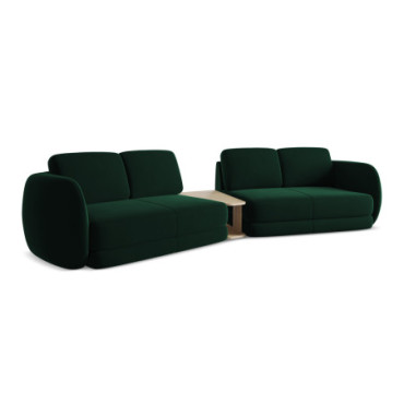 Sofa 4 places Kiana Velours Bottle green