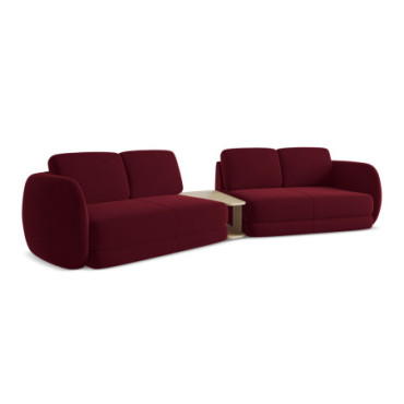 Sofa 4 places Kiana Velours Burgundy