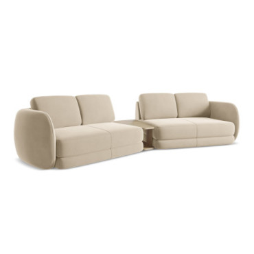 Sofa 4 places Kiana Velours Light beige