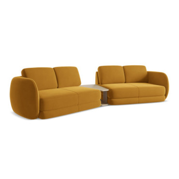 Sofa 4 places Kiana Velours Mustard