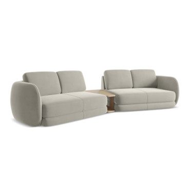 Sofa 4 places Kiana Velours Pearl