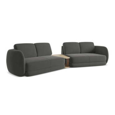 Sofa 4 places Kiana Velours Steel