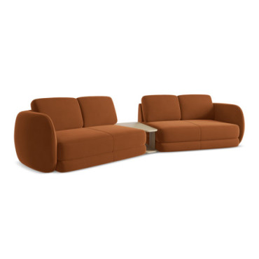 Sofa 4 places Kiana Velours Terracotta