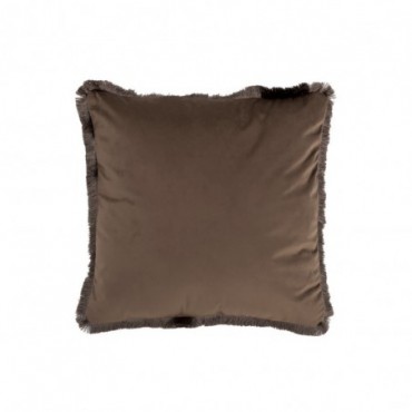 Coussin Alpha Carré Polyester Marron