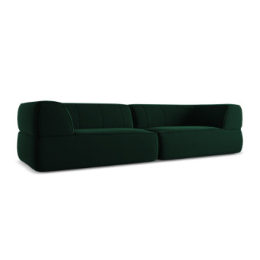 Sofa 4 places Liko Velours Bottle green