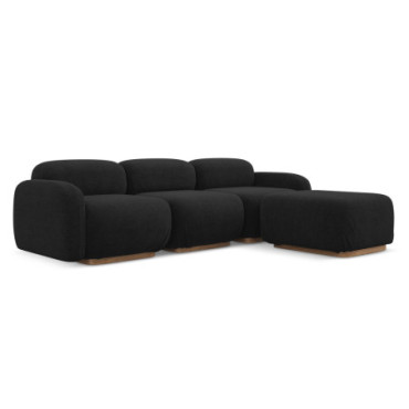 Sofa d'angle modulable Ailani Boucle Anthracite