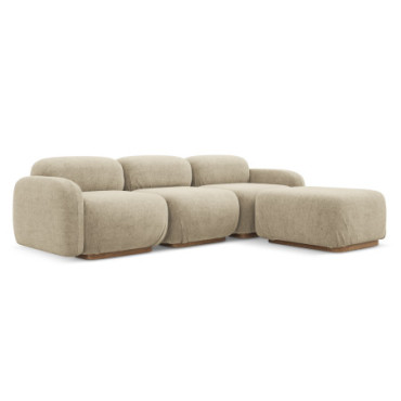 Sofa d'angle modulable Ailani Boucle Beige