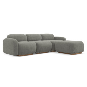 Sofa d'angle modulable Ailani Boucle Gray beige