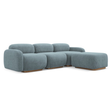 Sofa d'angle modulable Ailani Boucle Jeans