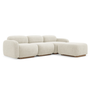 Sofa d'angle modulable Ailani Boucle Pearl