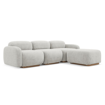 Sofa d'angle modulable Ailani Boucle Silver