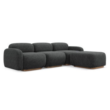 Sofa d'angle modulable Ailani Chenille Steel