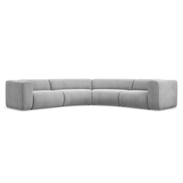 Sofa d'angle modulable Ekahi Chenille Light gray