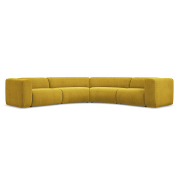 Sofa d'angle modulable Ekahi Chenille Mustard