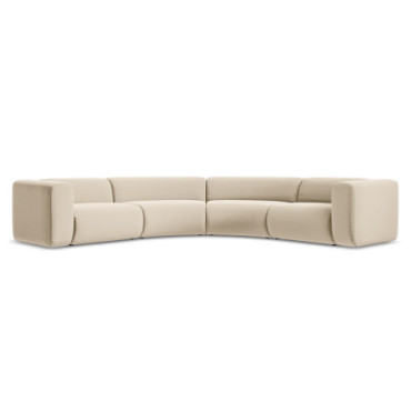 Sofa d'angle modulable Ekahi Velours Light beige