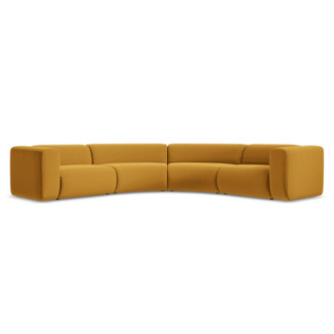 Sofa d'angle modulable Ekahi Velours Mustard