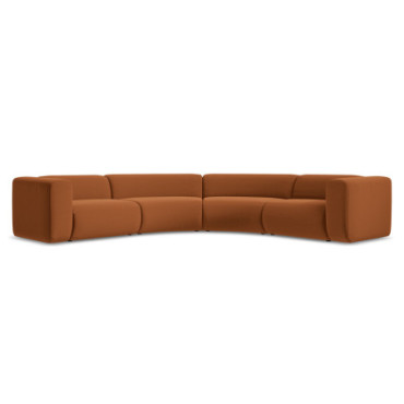 Sofa d'angle modulable Ekahi Velours Terracotta