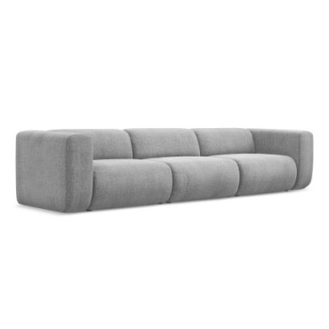 Sofa modulable 4 places Ekahi Chenille Light gray