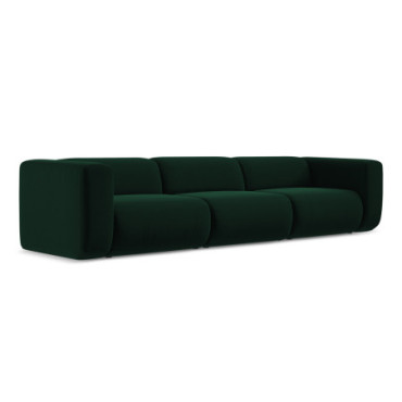 Sofa modulable 4 places Ekahi Velours Bottle green